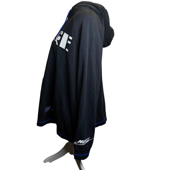 Nike Phoenix Fleece Equality Hoodie, Black Blue Trim, Plus Size Women's 3XL - Picture 9 of 9